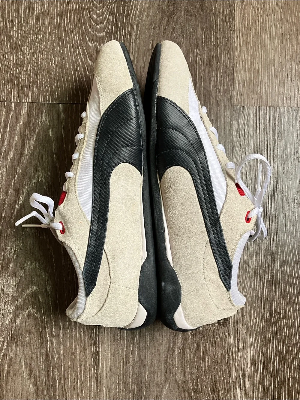Puma Men’s Cream, Black & Red Low-Profile Motorsport Sneaker